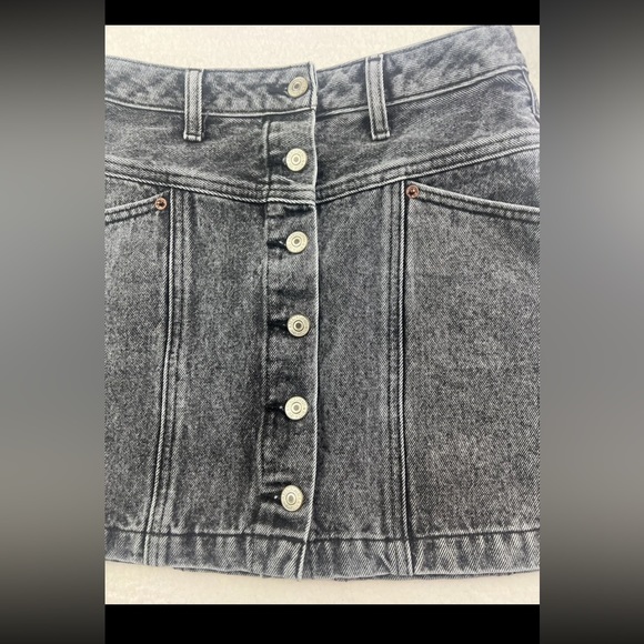 Abercrombie & Fitch Mini Skirt Womens 25/0 Natural Rise Denim Black Stonewash - Picture 2 of 9